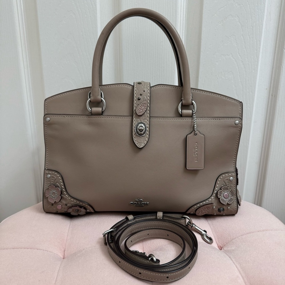 Coach Mercer Satchel 30 with Tea Rose and Tooling